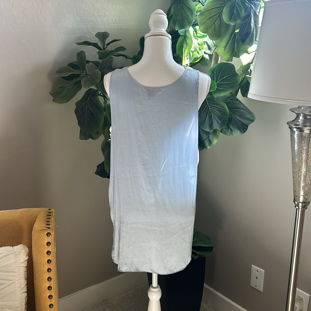 NICE+ZOE Long Silky Blue Tank - Picture 2 of 3